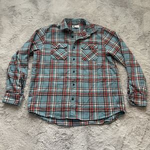 MUSK OX FIELD GRAND FLANNEL SHIRT TEAL PLAID MENS XL OUTDOOR TARTAN HIKER TREKK